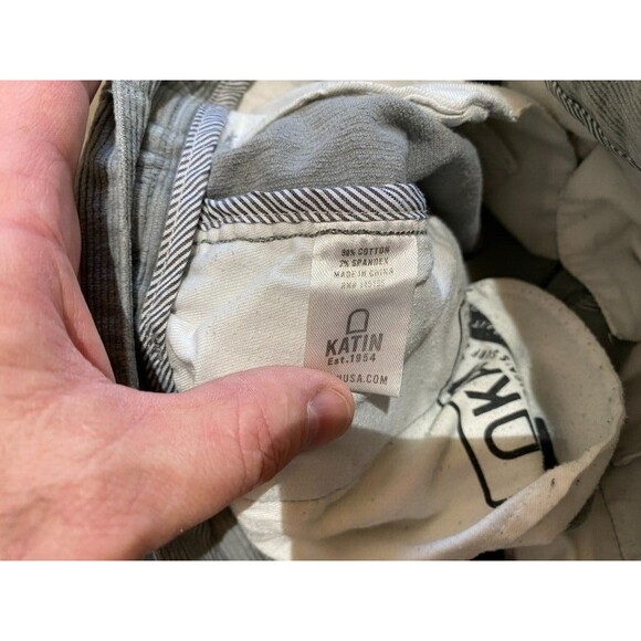 KATIN Corduroy Mens 30X30 Button Fly Gray Casual Stretch Flat Front Pants - Picture 5 of 12